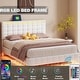 preview thumbnail 22 of 26, Floating Bed Frame with LED Lights and USB Charging,
