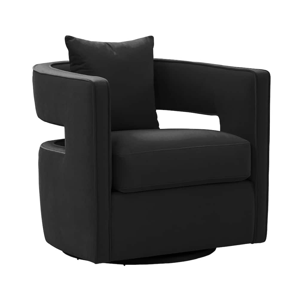 Kennedy Velvet Upholstered Swivel Chair
