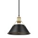 preview thumbnail 2 of 0, Yep by Golden Lighting Orwell 1-light 10in Pendant in Brushed Champagne Brass and Matte Black shade - Gold