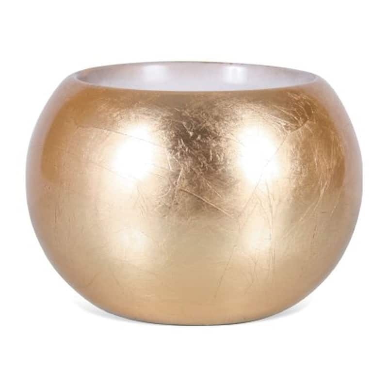 Round Gold Foil Painted Planter - Gold