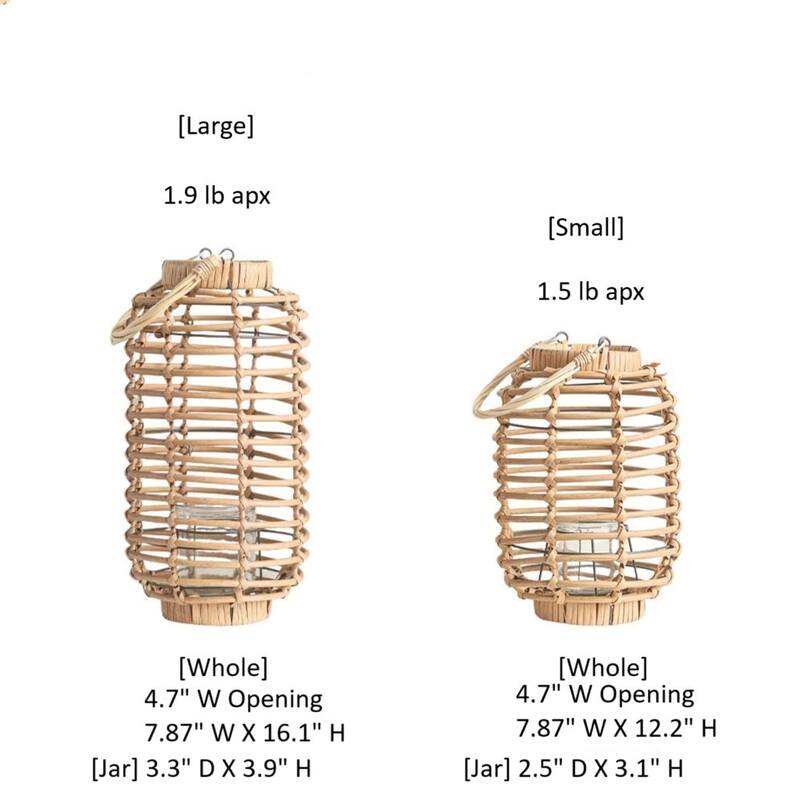 RusticReach Decorative Bamboo Woven Lantern Holder - [A]-Small