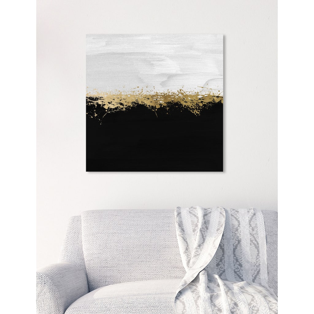 Oliver Gal 'Halfway in Black and White' Abstract Wall Art Canvas Print - Black, White