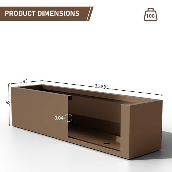 dimension image slide 3 of 6, Dovelina Modern Metal Rectangular Planter- Elevate Your Space, Indoors & Outdoors