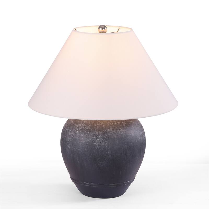 Modern Ceramic Table Lamp with Cone Linen Shade