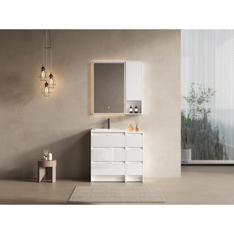 Freestanding Bathroom Vanity with Resin Sink