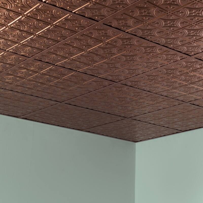 FASÄDE Traditional Style 1 Decorative Vinyl 2ft x 2ft Lay in Ceiling Panel in Antique Bronze (5 Pack)