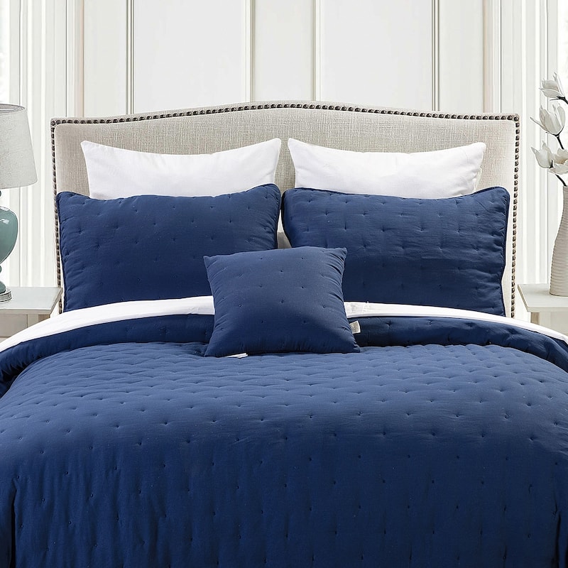 Emilie 4 Piece Crescent Stitch Quilt Set by HULALA HOME