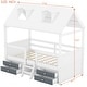 preview thumbnail 10 of 38, Merax House Bed with Roof and 4 drawers