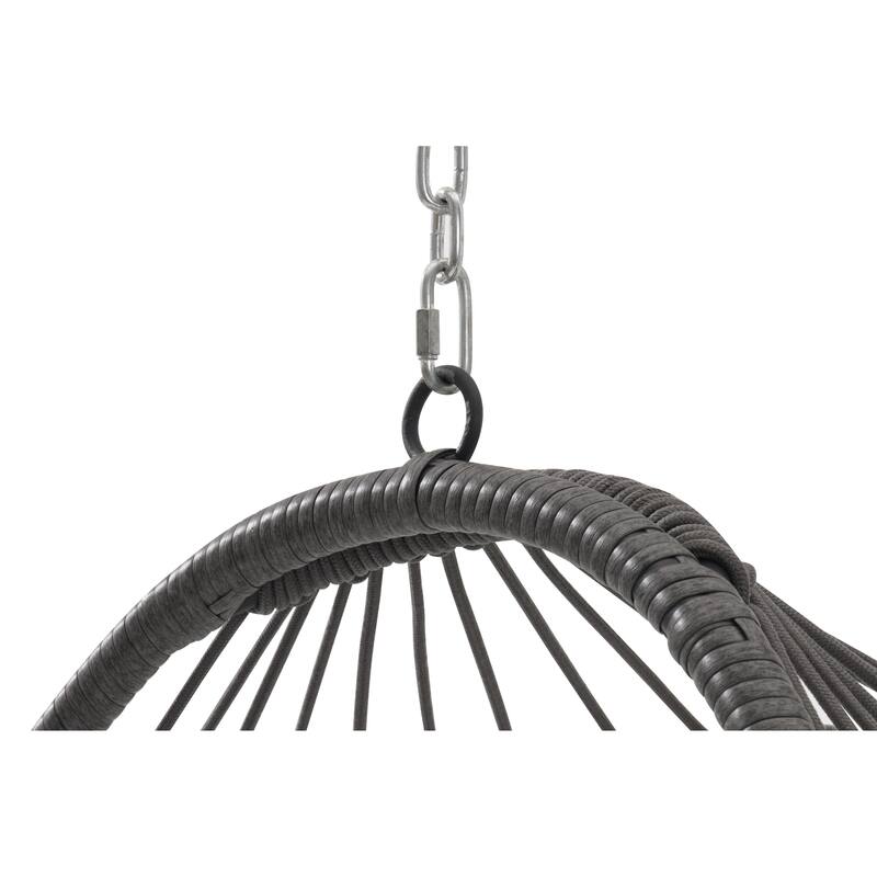PE Rattan Egg Hanging Chair with 360lb Capacity, Waterproof Cushion and UV-Resistant