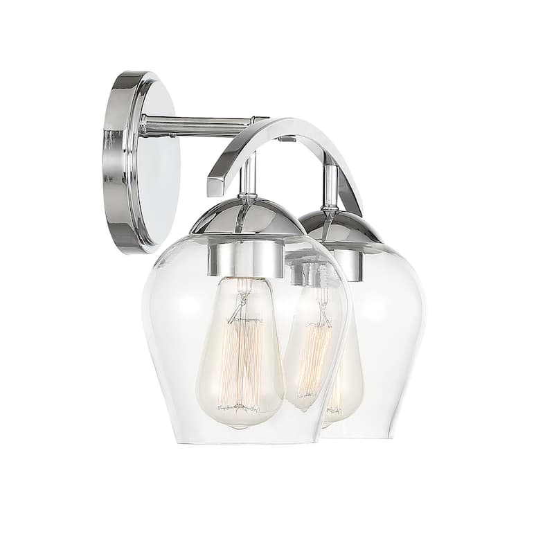 Meridian M80031 2 Light 16" Wide Bathroom Vanity Light with Clear
