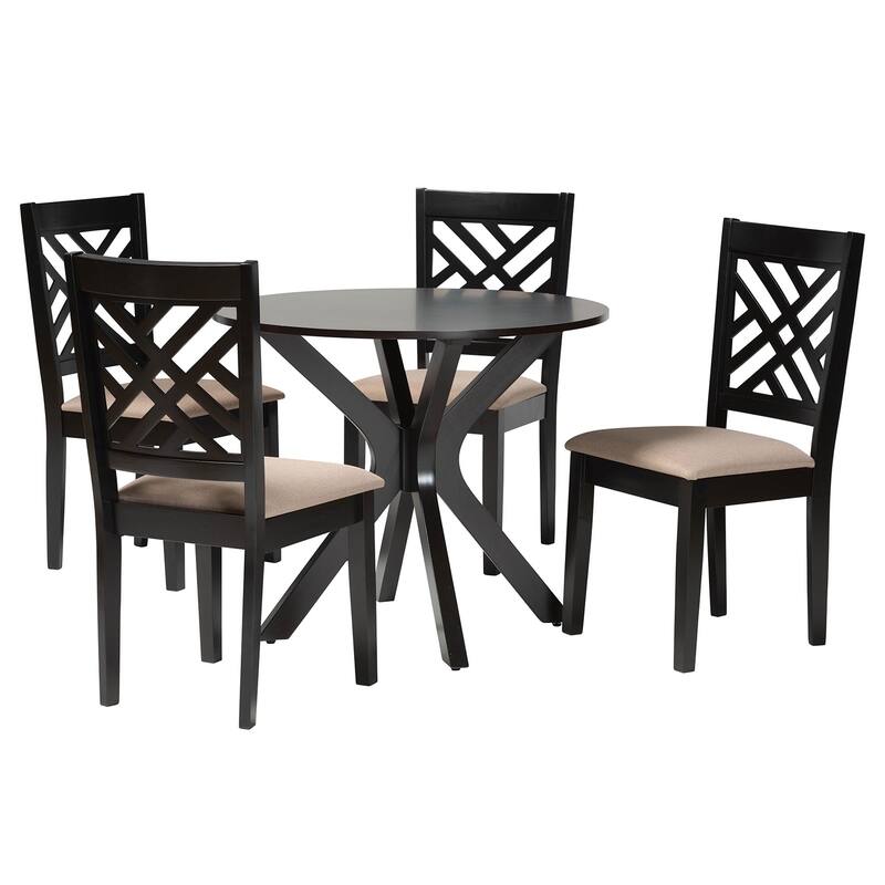 Norah Modern and Contemporary 5-Piece Dining Set - Beige