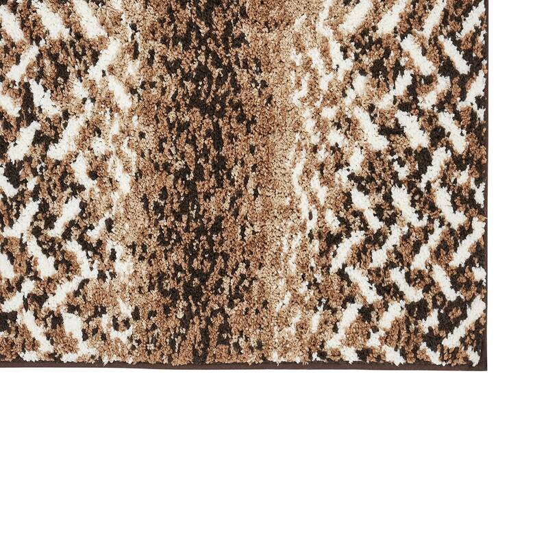 Better Trends 100% Micro Polyester Knitted Bathroom Rugs - Casablanca Collection with Chevron Pattern, Machine Washable Bath Mat
