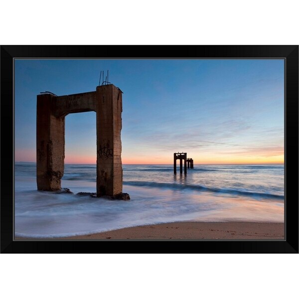 "Abandoned pier" Black Framed Print