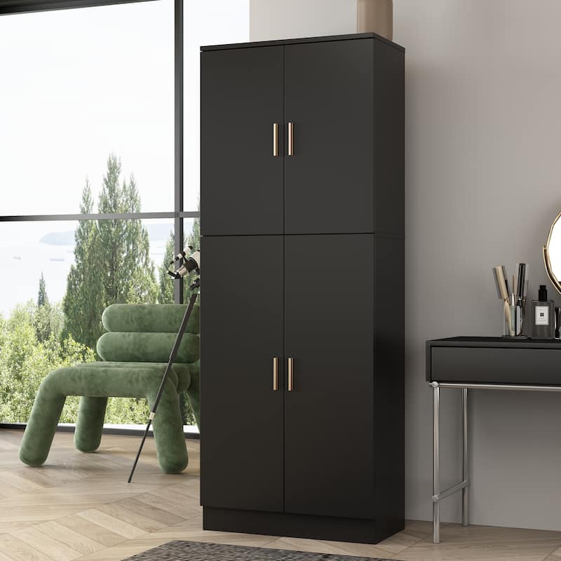 Pantry Cabinet Floor Storage w/ Doors Adjustable Shelves by Kerrogee - 61.2"H
