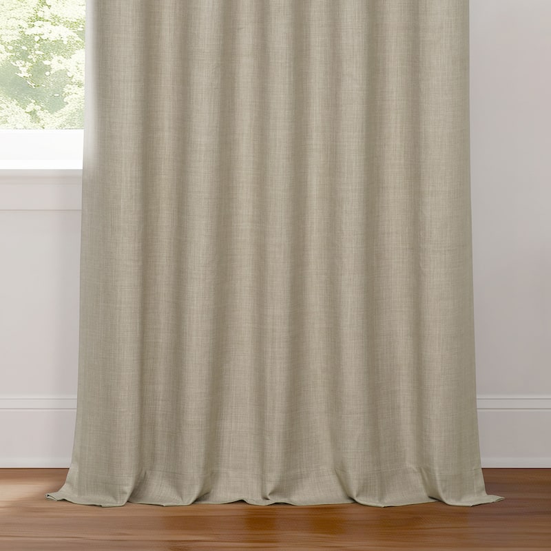 Exclusive Fabrics Performance Linen Luxury Blackout Curtains (1 Panel) - Thermal Insulation, Elegant Blackout Drapery