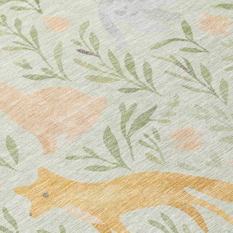 Machine Washable Indoor/ Outdoor Whimsy Foxy Chantille Rug