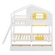 preview thumbnail 17 of 23, Playhouse-inspired Style Twin over Twin Bunk Bed with 2 Drawers, 1 Storage Box, 1 Shelf, Window and Roof-Gray