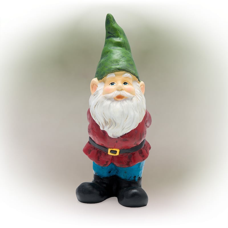 Gnome Folding Hands Looking Up Garden Statue