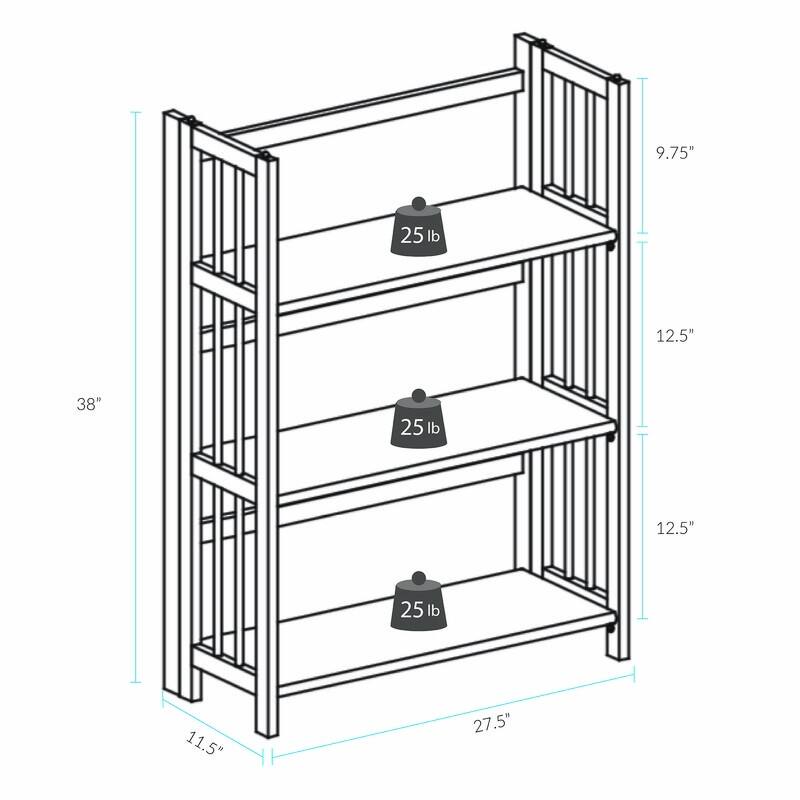 Porch & Den Edgemont Folding Stackable 27.5-inch Bookcase