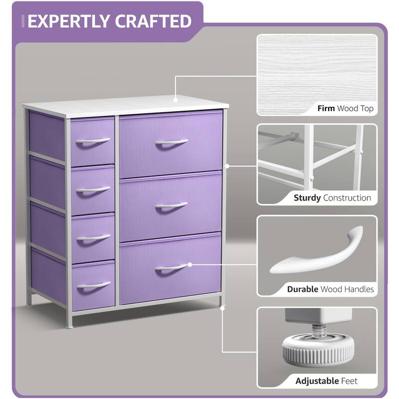 Dresser w/ 7 Drawers, Furniture Storage & Chest Tower for Bedroom