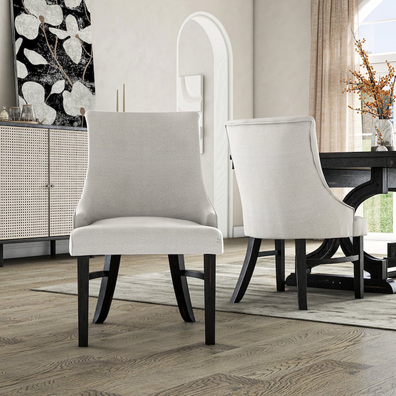 Furniture of America Kieran Farmhouse Black Padded Dining Chairs (Set of 2)