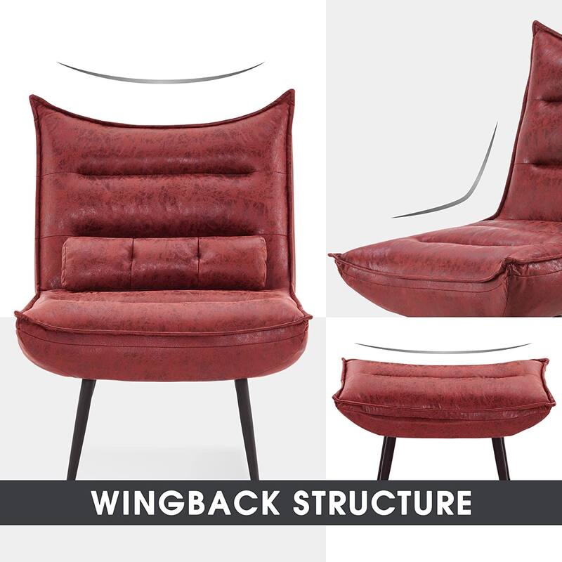 MCombo Modern Chair with Ottoman, Bronzing Fabric Upholstered Leisure Chairs