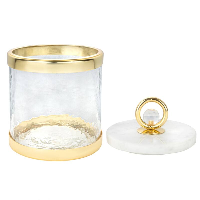 Canister with Marble Lid and Clear Ball Knob (3 Size Options)