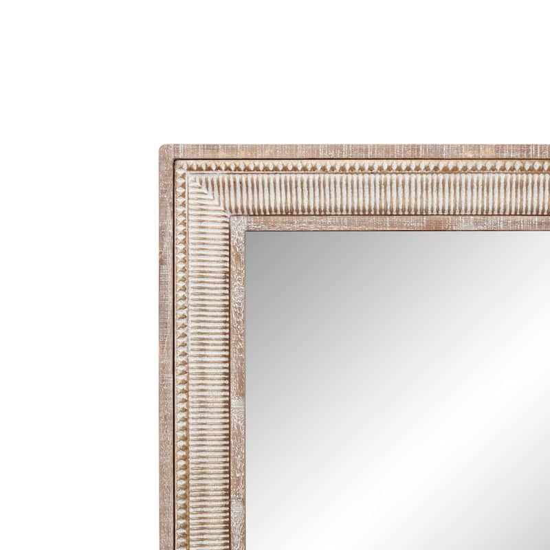 Metal Intricately Carved Wall Mirror - Brown - Roche River Decor - 2"W x 31"L x 43"H