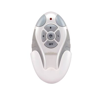 Remote Control with Receiver Non-Reversing - Fan Speed and Light - White
