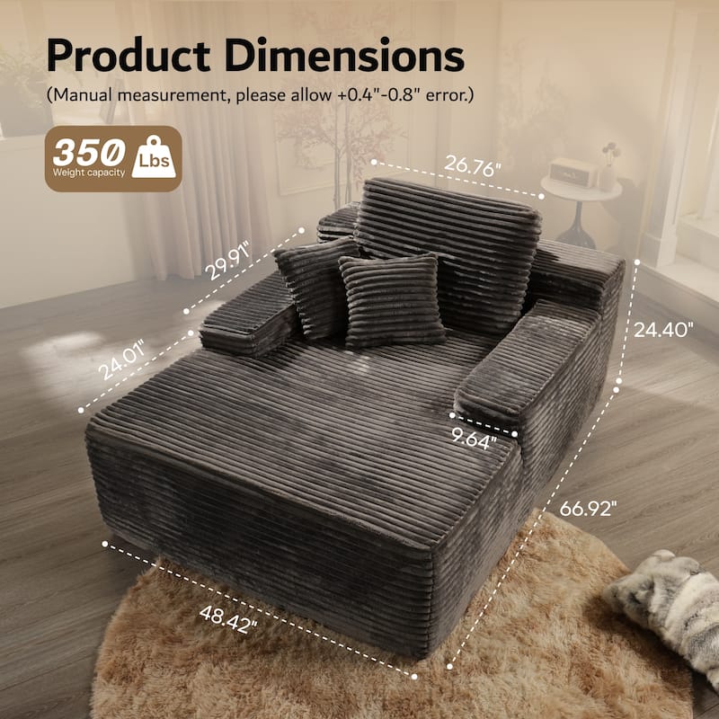 OVIOS Plush Convertible Floor Lounge Sofa