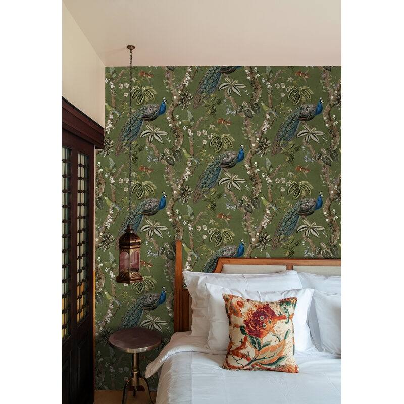 Cassia Peacock Non-Pasted Wallpaper - Covers 56 Square Feet