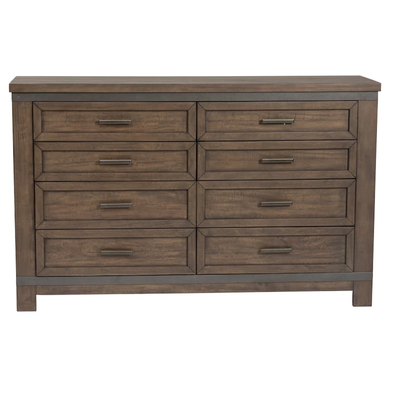 Thornwood Hills Rock Beaten Gray with Saw Cuts Dresser & Mirror