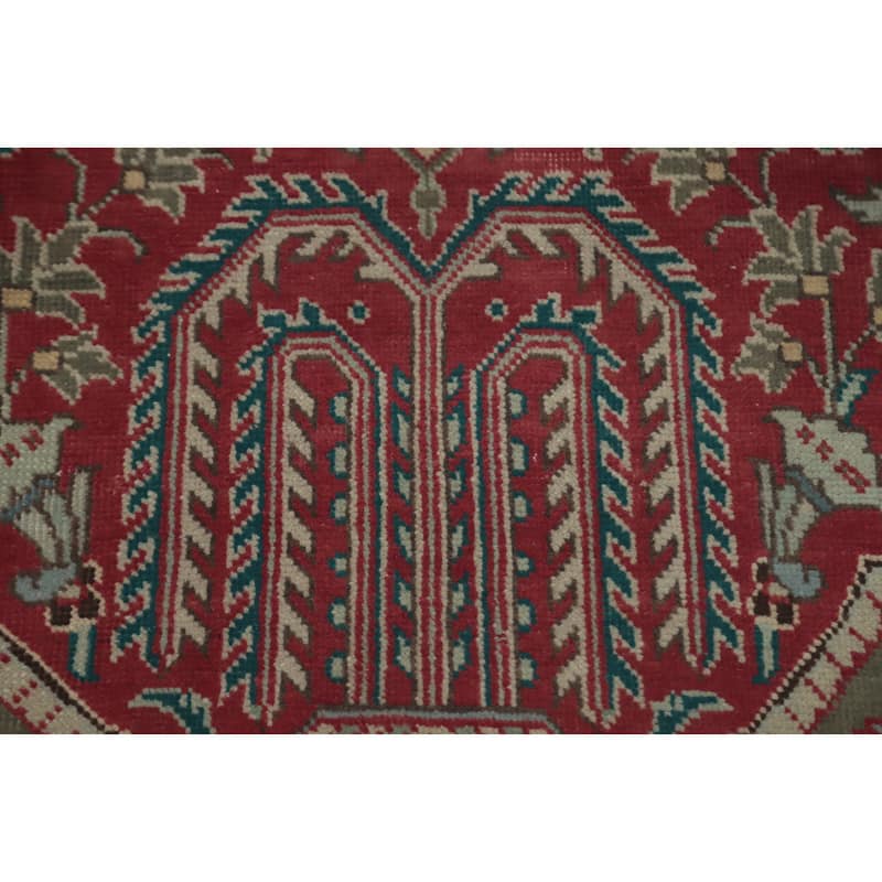 Hand Knotted Oriental 100% Wool Carpet Traditional Floral Greys & Charcoal Tabriz Area Rug - 13' 1'' X 9' 7''