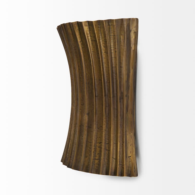 Letitia Gold Hammered Metal Fan Wall Sconce