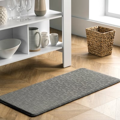 Nuloom Casual Crosshatched Anti Fatigue Kitchen or Laundry Room Comfort Mat