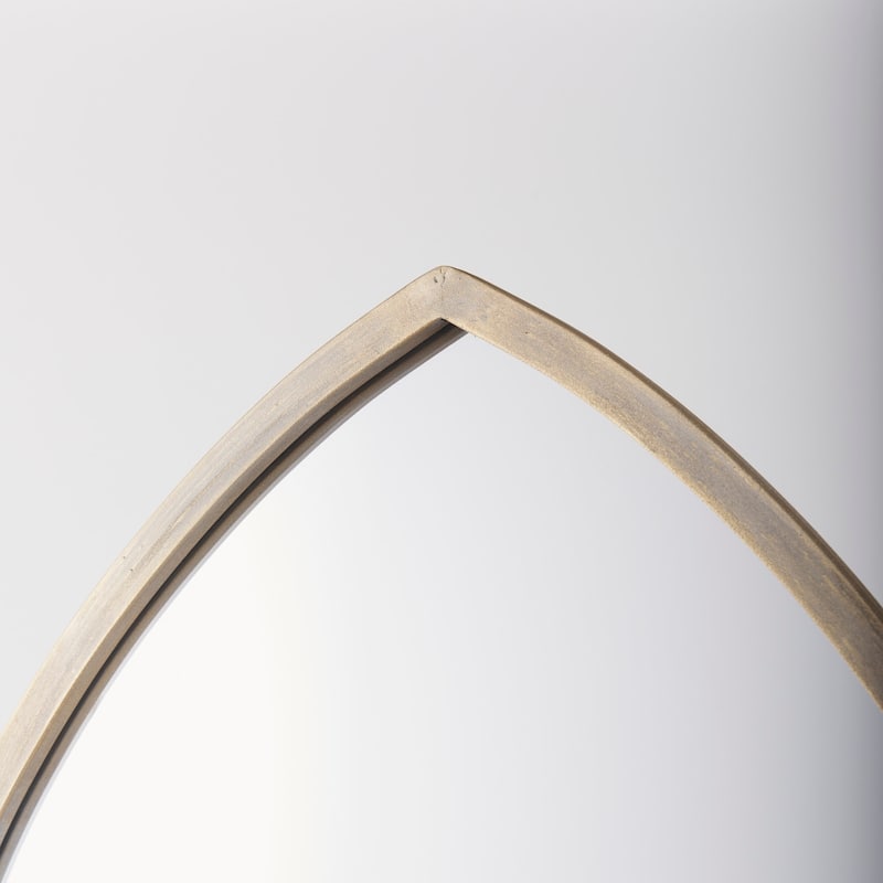 Giovanna Gold Metal Frame Ogee Arch Rectangular Wall Mirror (49" x 24")
