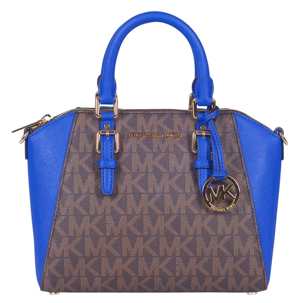 Michael Kors Medium Signature Ciara Messenger Handbag In Brown Michael Kors Medium Signature Ciara Messenger Handbag In Brown Electric Blue