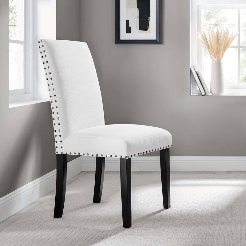 Parcel Dining Upholstered Fabric Side Chair - White
