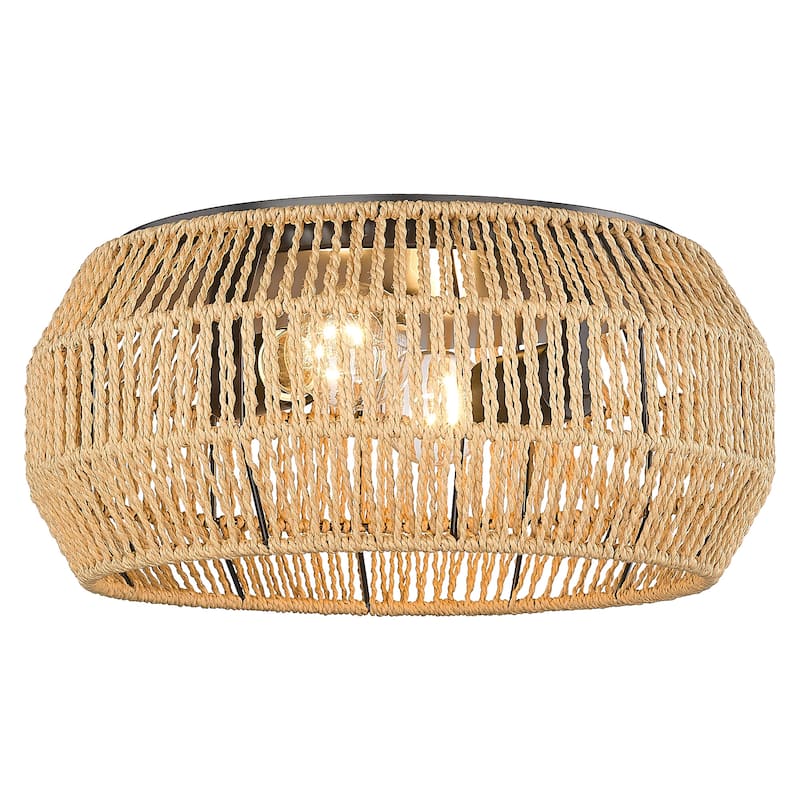 Golden Lighting Marlee 2-light Flush Mount in Matte Black