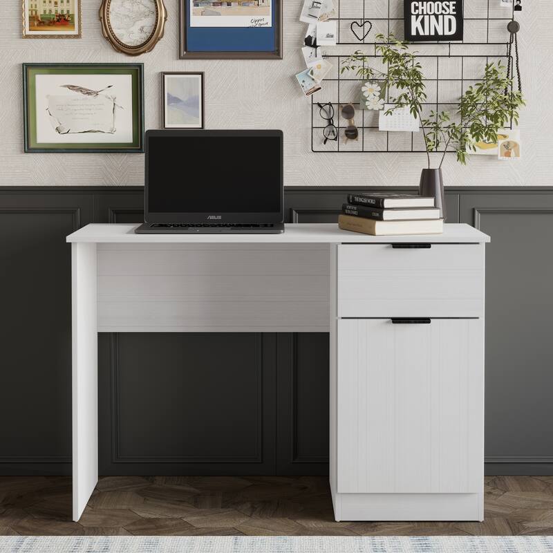 CraftPorch Mid Century wooden Writing Table with Cabinet