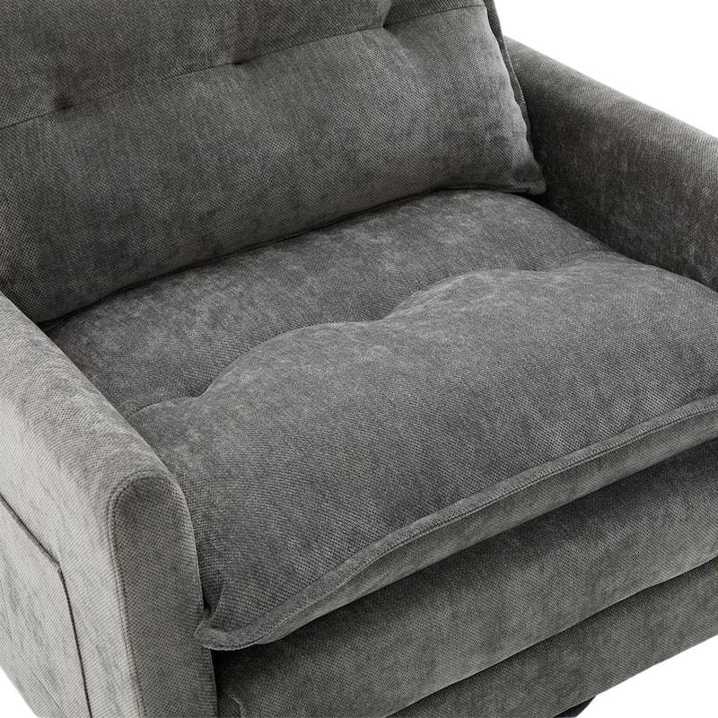 GDFStudio - Chenille 36.22" Swivel Barrel Chair