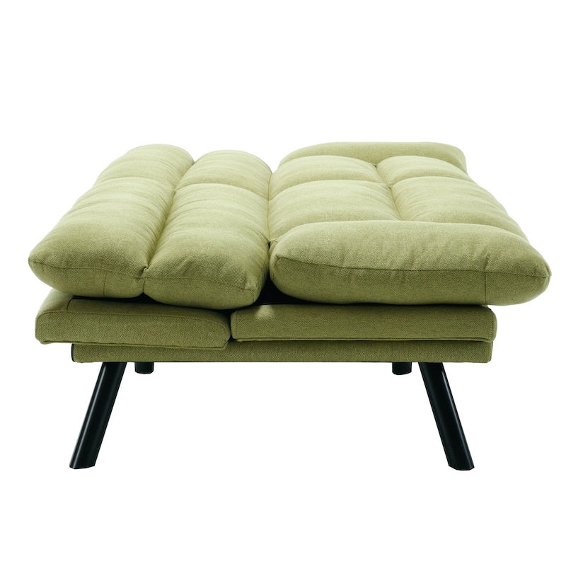 70.08" 2-Seater Sofa Bed, Linen, Microsuede, Teddy