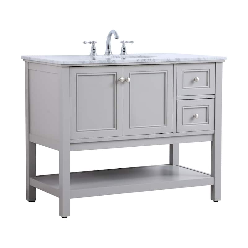 Grand 36 - 42 Inch Single Bathroom Vanity - 42 Inches - Grey
