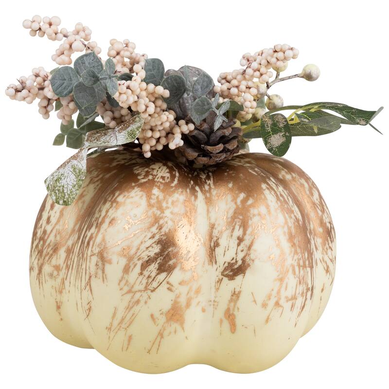 Mini Pumpkins and Berries Glittered Fall Harvest Decoration - 9"
