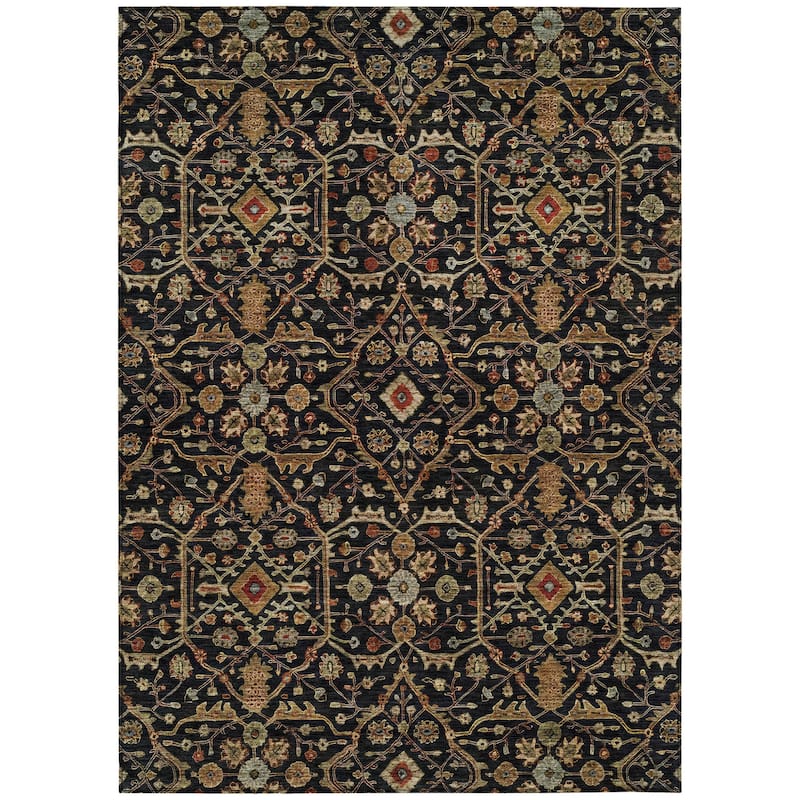 HomeRoots Floral Transitional Rectangle Outdoor Rug