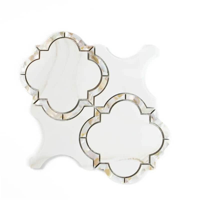 Delphi Pearl 12x12 Glass Arabesque Mosaic Tile - Wall, Backsplash