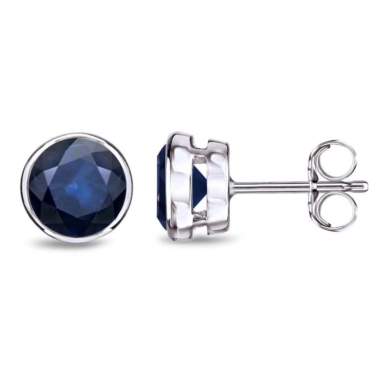 Auriya 14k Gold 2CTW Bezel-set Sapphire Stud Earrings - White