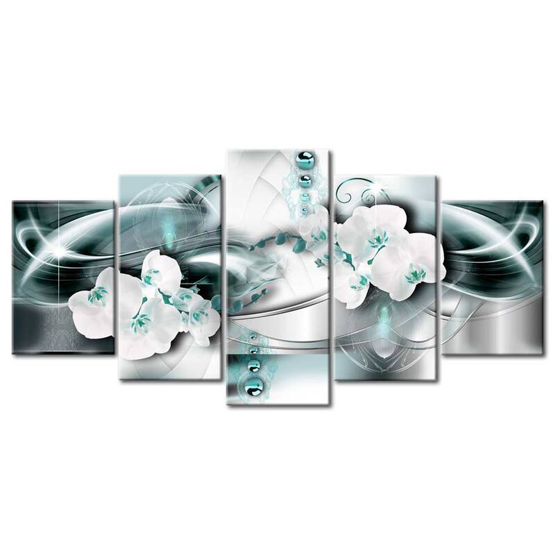 Glam Canvas Wall Art - Platinum Sea - 5 Pieces