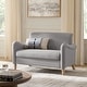 preview thumbnail 46 of 62, HULALA HOME Adika 51"W Farmhouse Striped Linen Upholstered Loveseat with Solid Wood Spindle Legs Grey