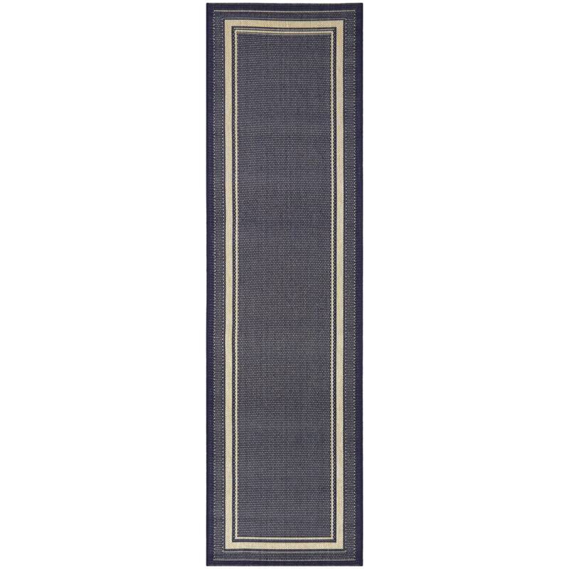 Butler Border Patio Indoor/Outdoor Area Rug - 2' x 7' Runner - Black